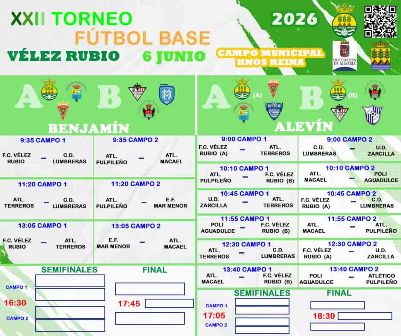 PROGRAMACION DE PARTIDOS XXII TORNEO FÚTBOL 8 BASE VÉLEZ RUBIO